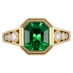 Retro Wolfers Frères 2.5 Carat Colombian Emerald and Diamond Ring, circa 1970