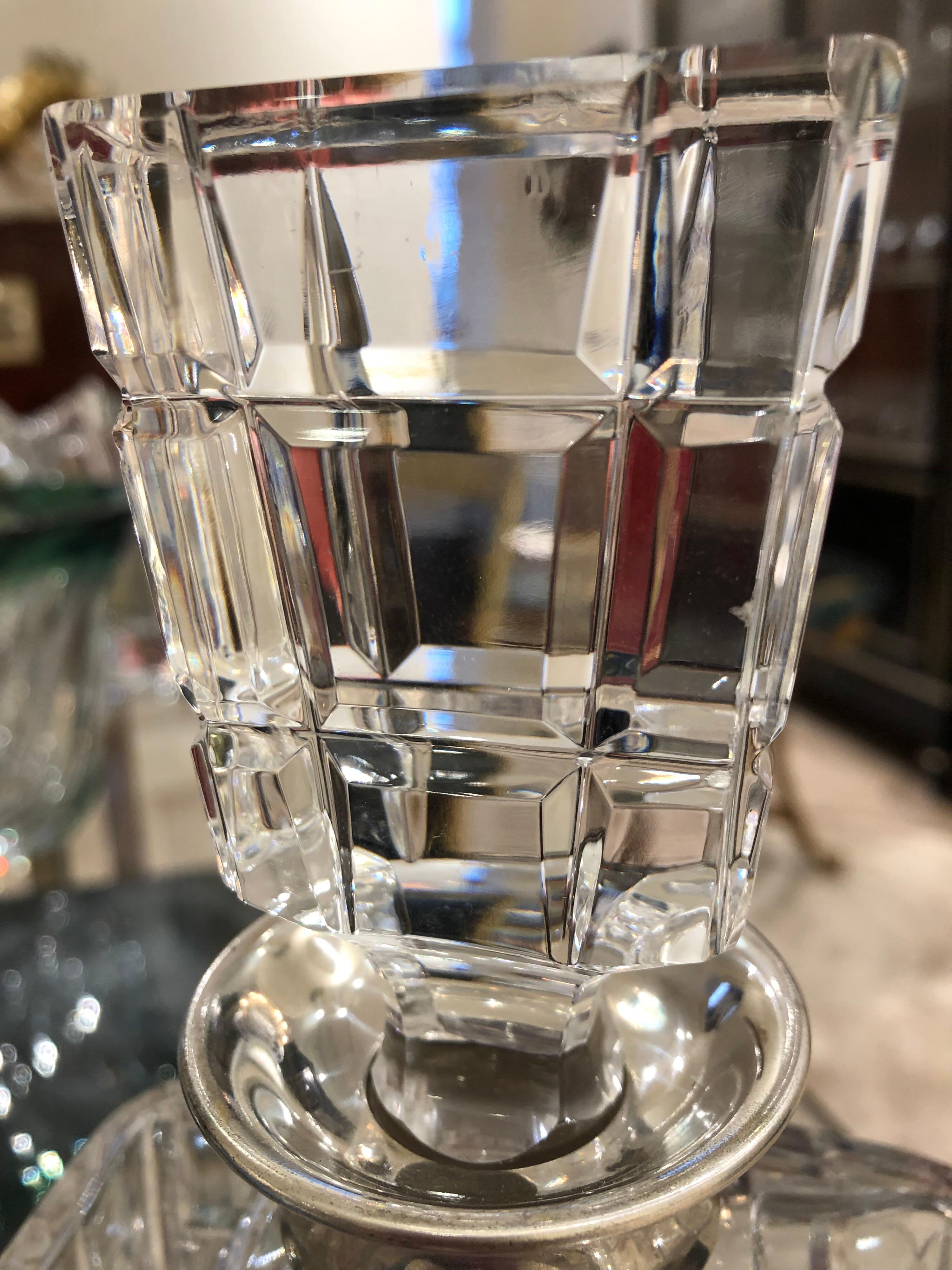 Wolfers Freres Crystal Decanter and Lid with Silver Collar In Good Condition In London, GB