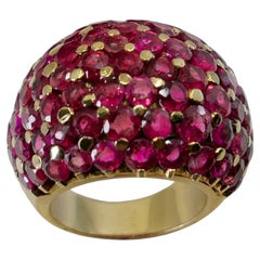 Wolfers Vintage Rubine, rosa Saphire & Gelbgold Dome Ring. Erheblich!