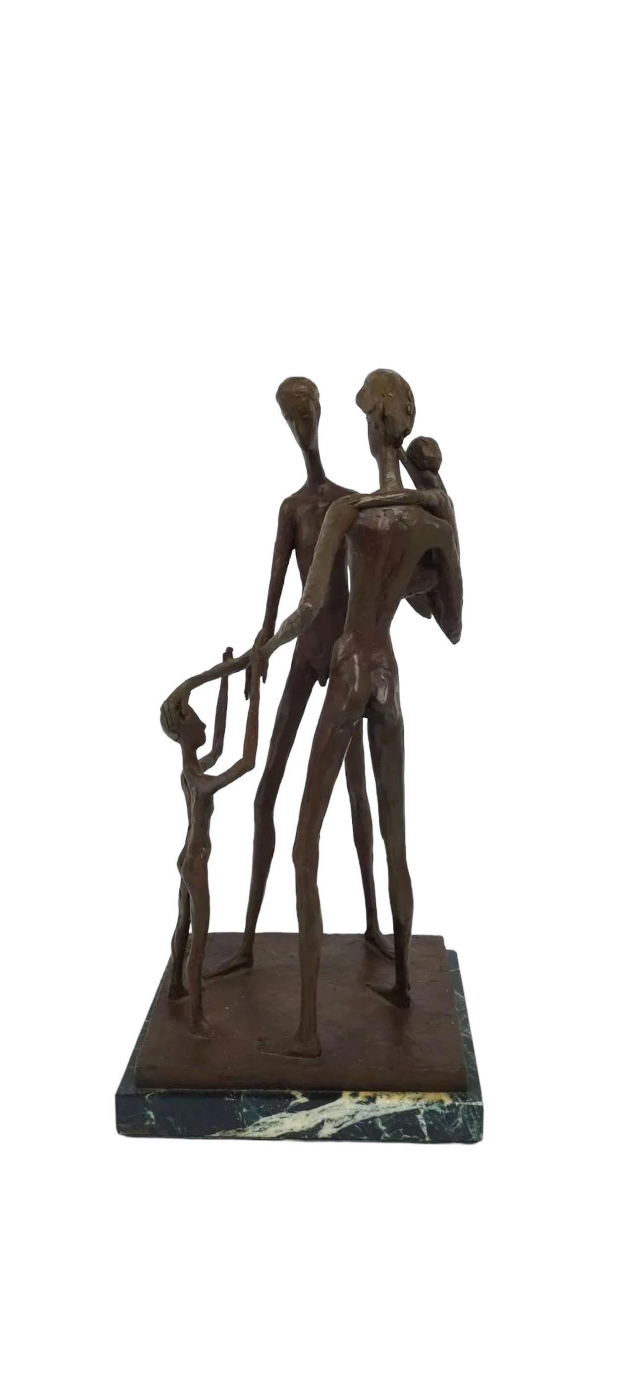 Large Modernist Bronze Abstract Figural Sculpture 