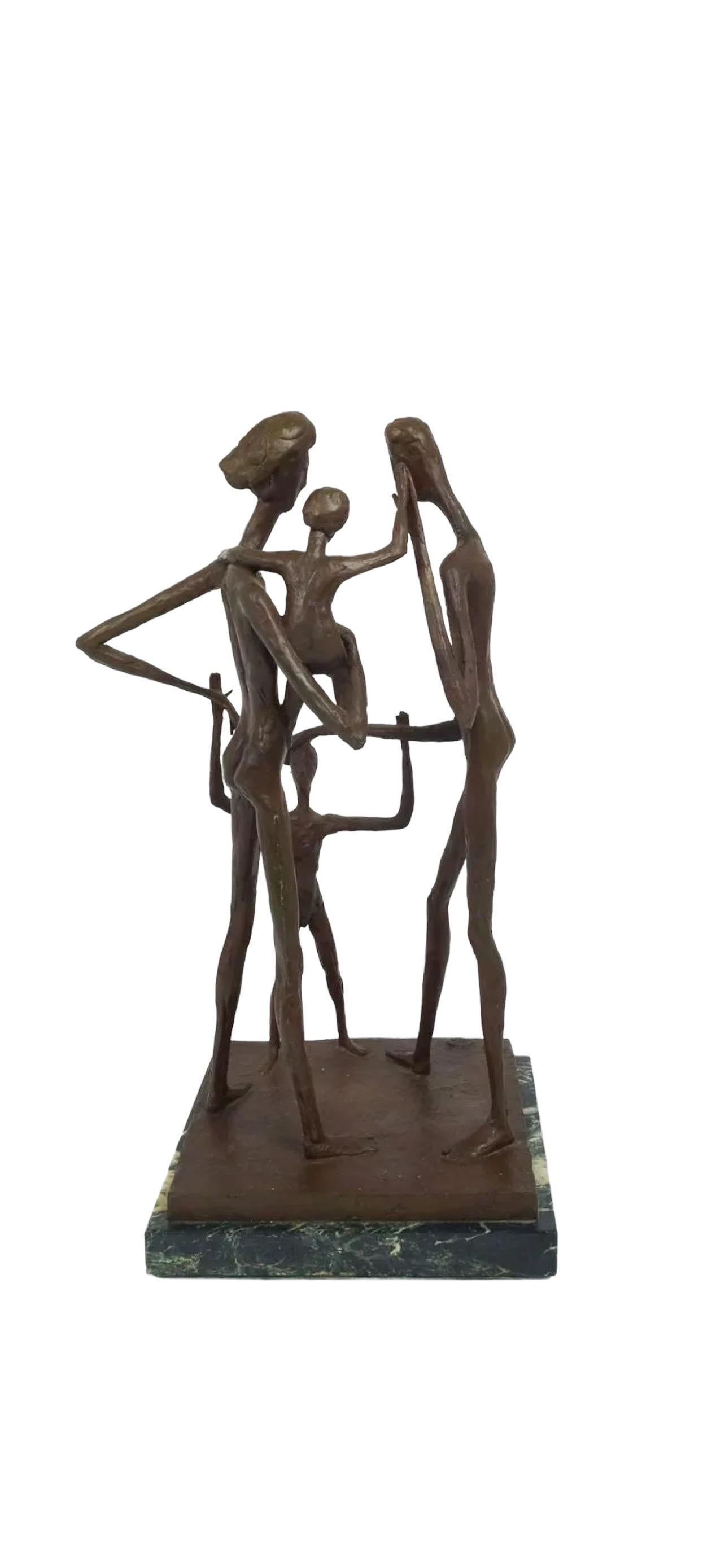 Große abstrakte figurale Bronzeskulptur „Familie“ aus der Moderne, Wolfgang Behl, Wolfgang Behl  im Angebot 11