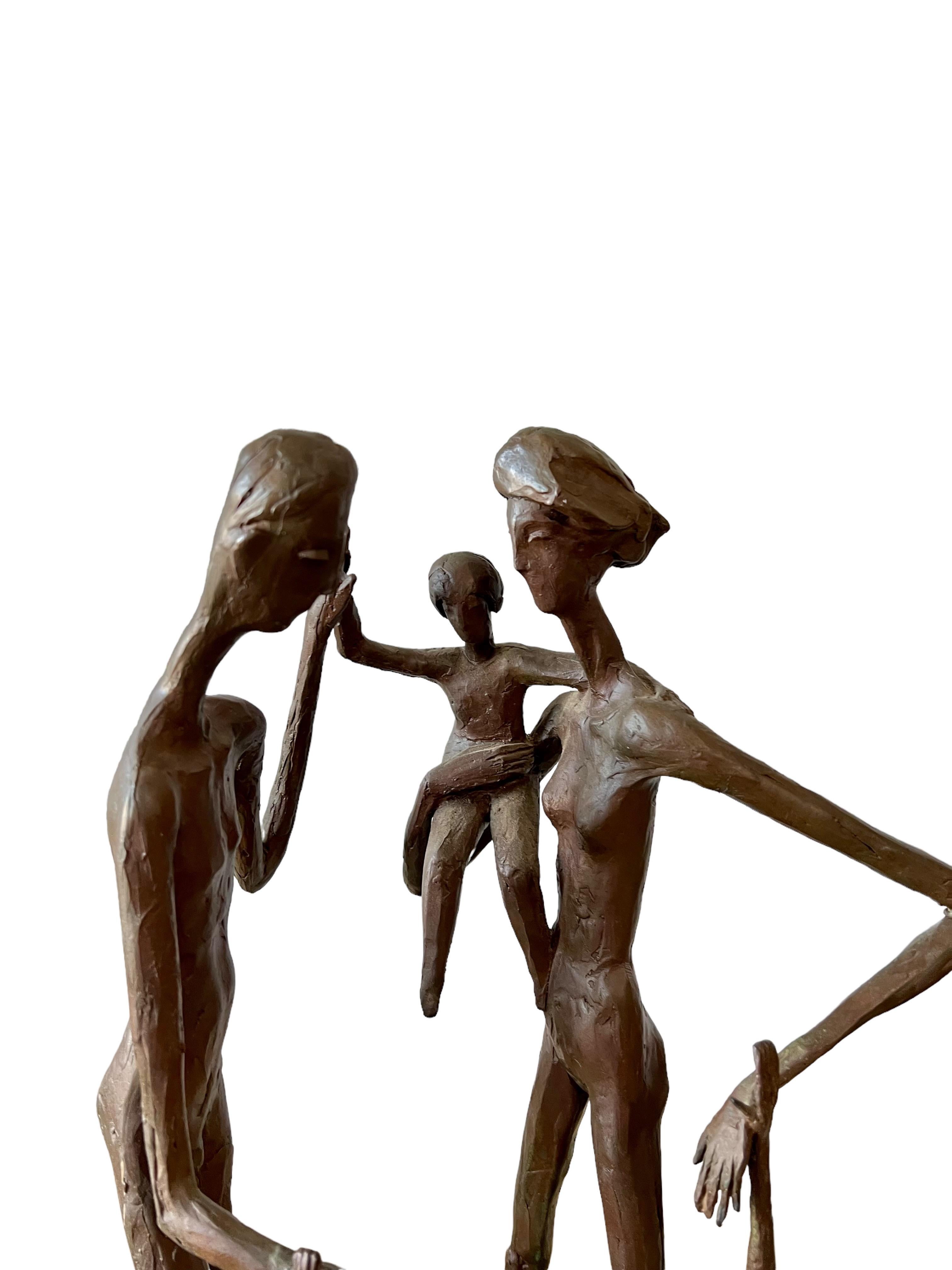 Große abstrakte figurale Bronzeskulptur „Familie“ aus der Moderne, Wolfgang Behl, Wolfgang Behl  im Angebot 5