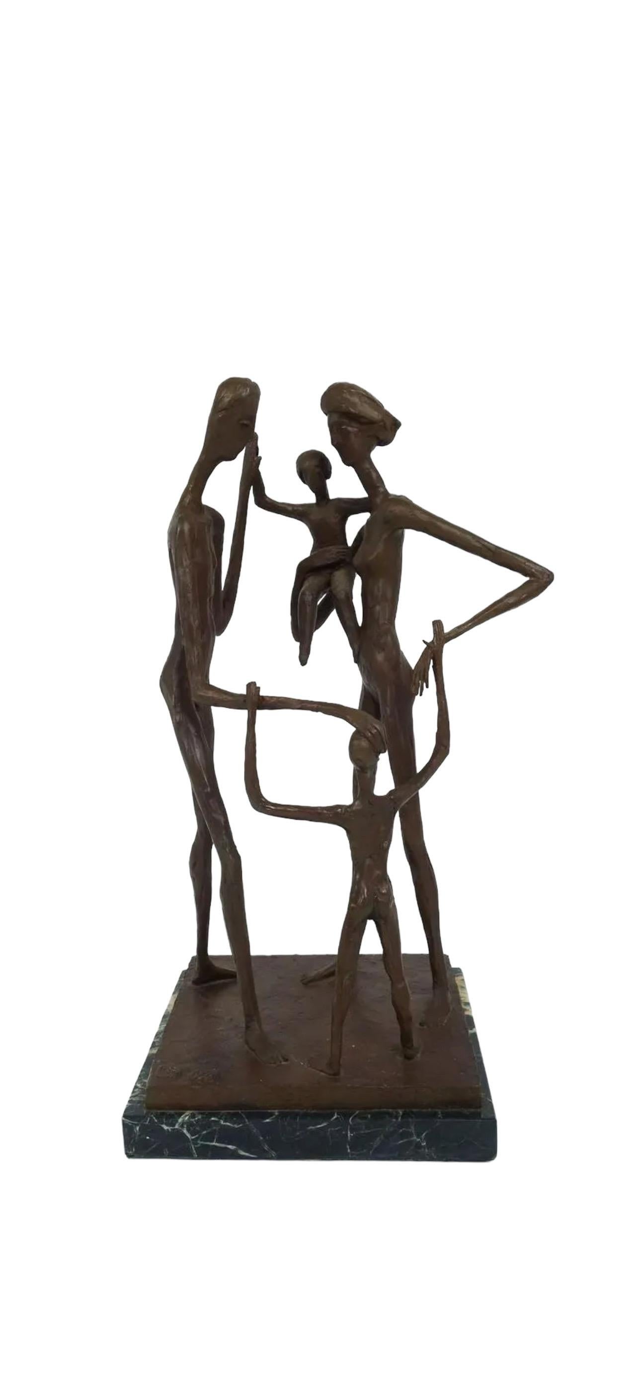Große abstrakte figurale Bronzeskulptur „Familie“ aus der Moderne, Wolfgang Behl, Wolfgang Behl  im Angebot 8