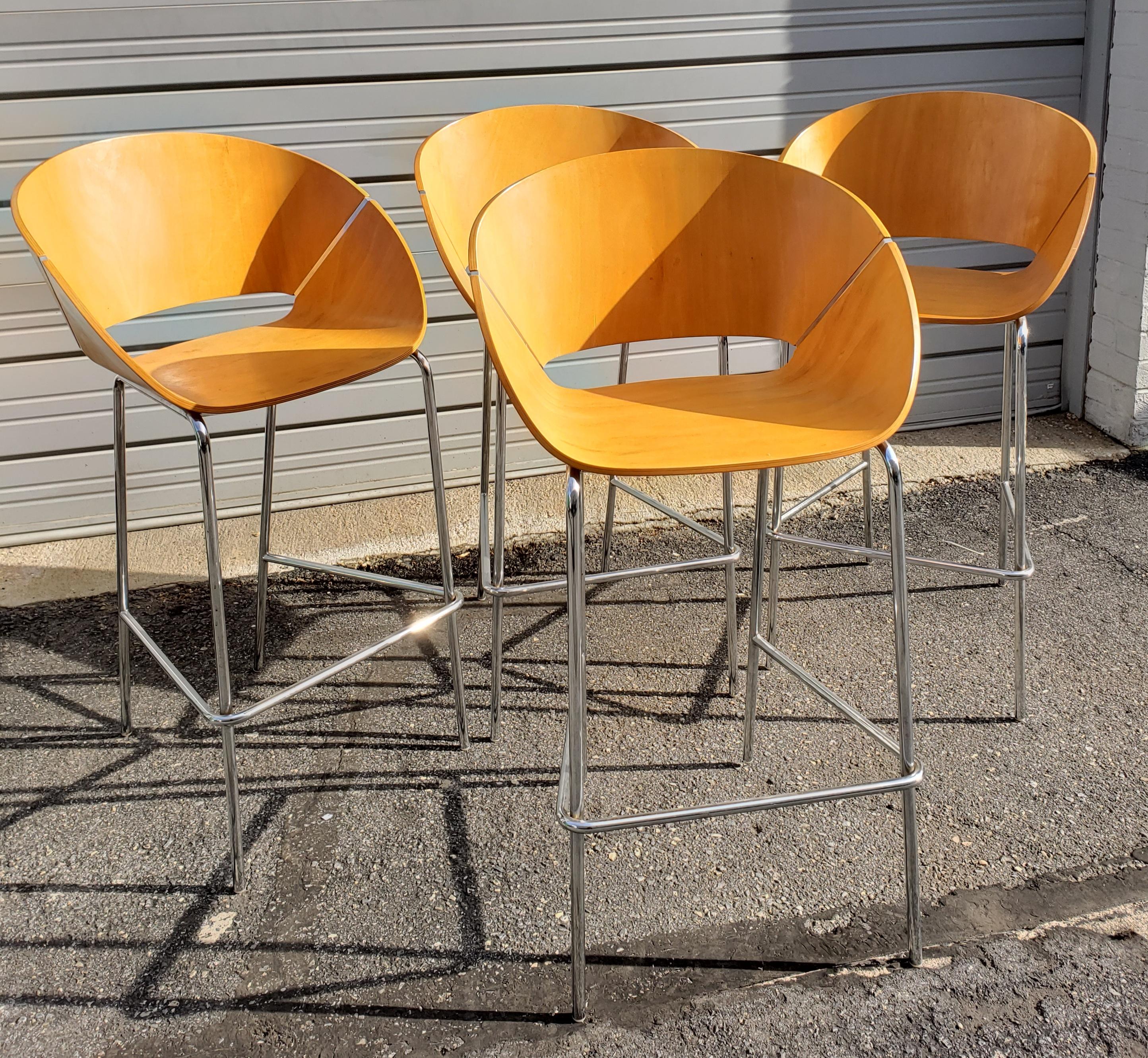 Wolfgang C R Mezger for Davis Furniture Scandinavian Modern Barstools, C 1970s For Sale 3