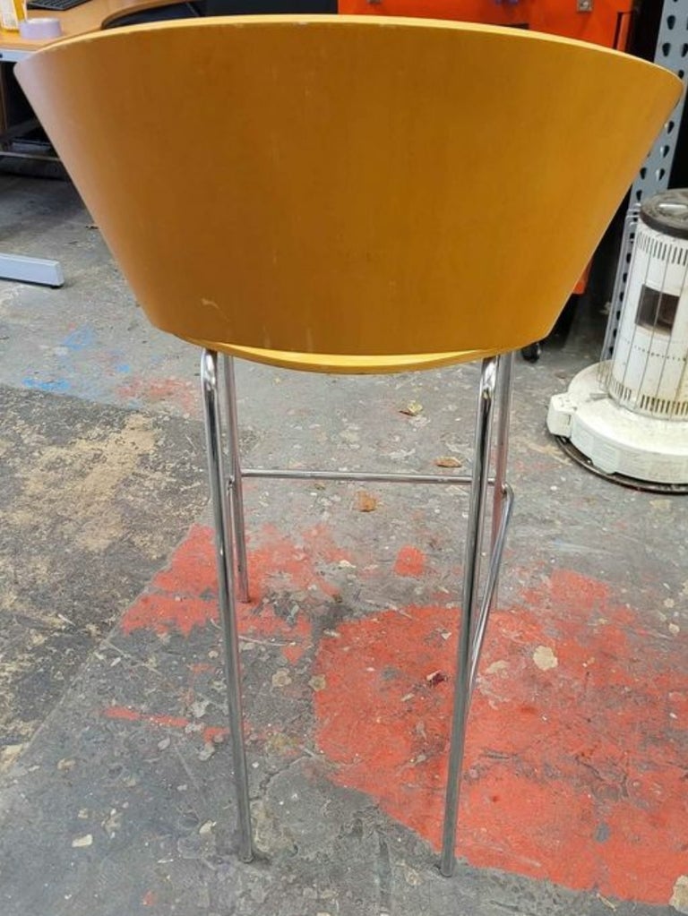 Wolfgang C R Mezger for Davis Furniture Scandinavian Modern Barstools, C. 1970s In Good Condition In Germantown, MD