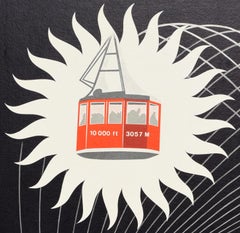 Original Vintage Ski Travel Poster St Moritz Piz Nair Hausamann Modernist Design