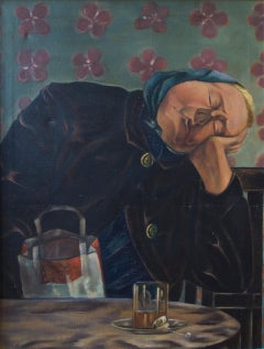 Schlafende Frau (Sleeping Woman) - Oil/Canvas, Realism, Figurative, Modern
