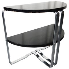 Table d'extrémité Demilune Art Déco américaine Wolfgang Hoffmann