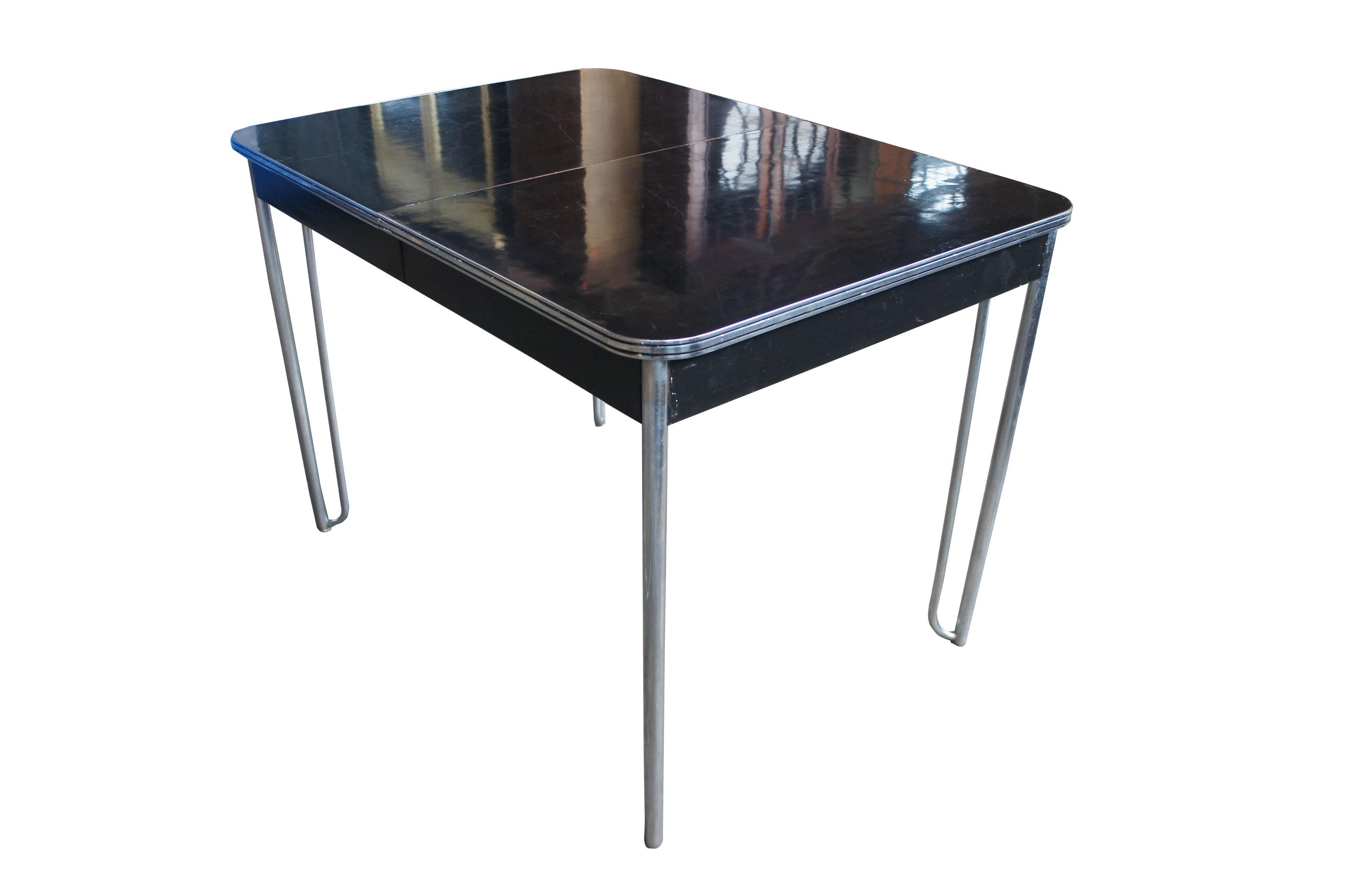 Wolfgang Hoffmann Howell Art Deco Machine Age Dining Table Tubular Chrome Modern In Good Condition In Dayton, OH