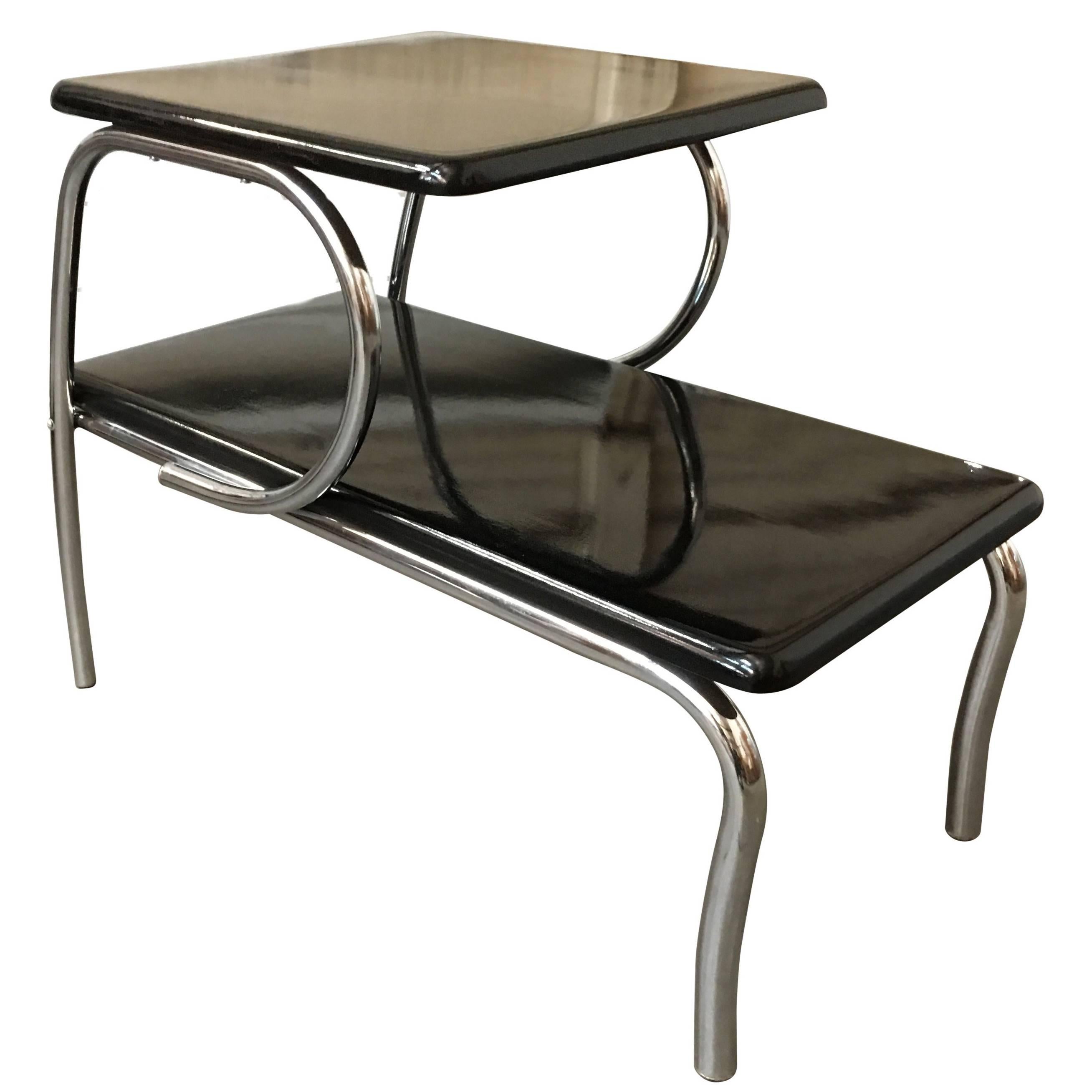 Wolfgang Hoffmann Style Art Deco Chrome & Micarta Side Table