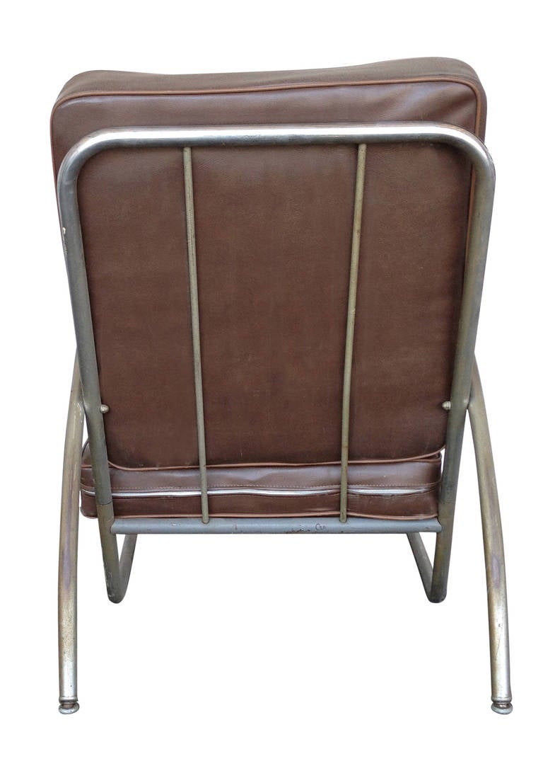American Wolfgang Hoffmann Style Chrome Club Chair by Royal Metal