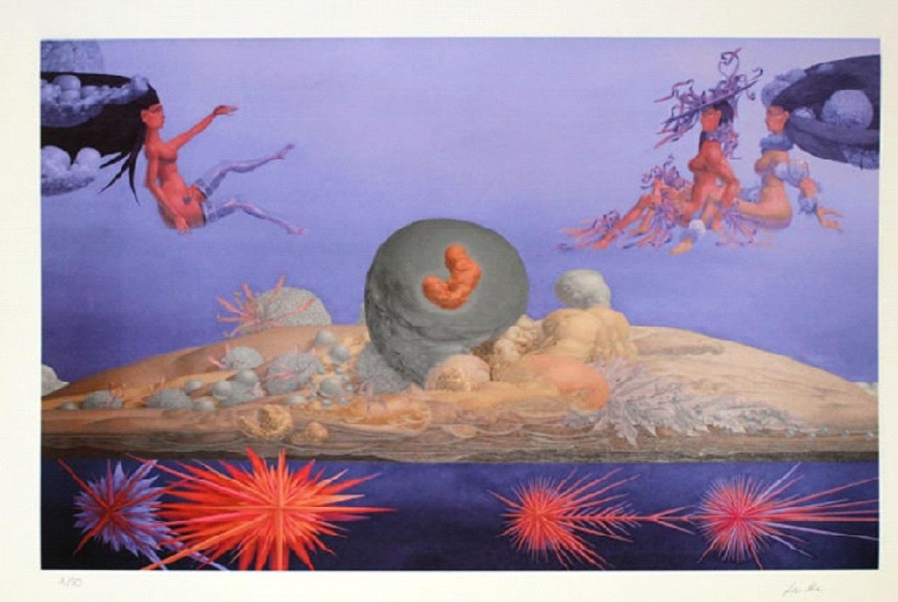 Wolfgang Hutter - "The first stars and the sky of the Aphrodite".

Giclée print.

Hand signed and numberd.

A beautiful artwork that looks good in every room and especially in the living room or bedroom.

Can be framed accordingly. Contact us for