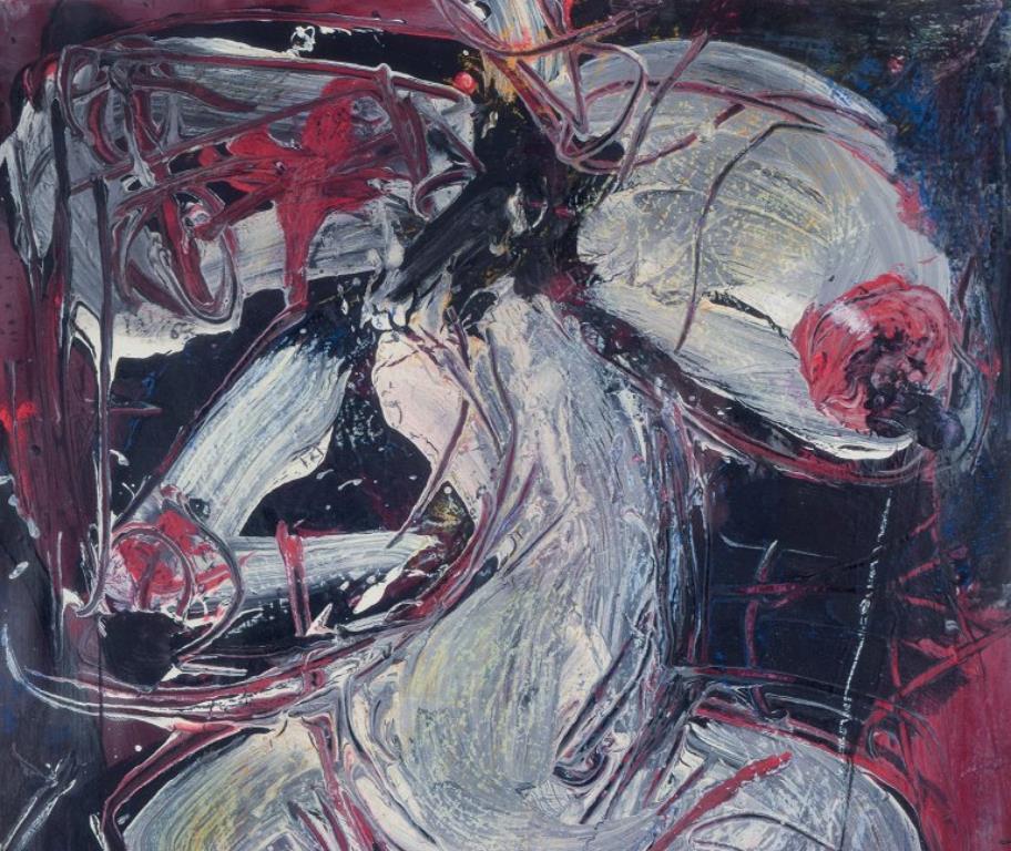 Tedesco Wolfgang K. E. Lehman, artista tedesco. Tecnica mista, carta. Il nudo espressionista in vendita