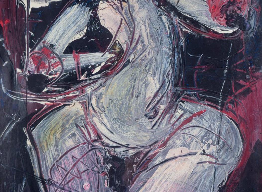 Fine XX secolo Wolfgang K. E. Lehman, artista tedesco. Tecnica mista, carta. Il nudo espressionista in vendita