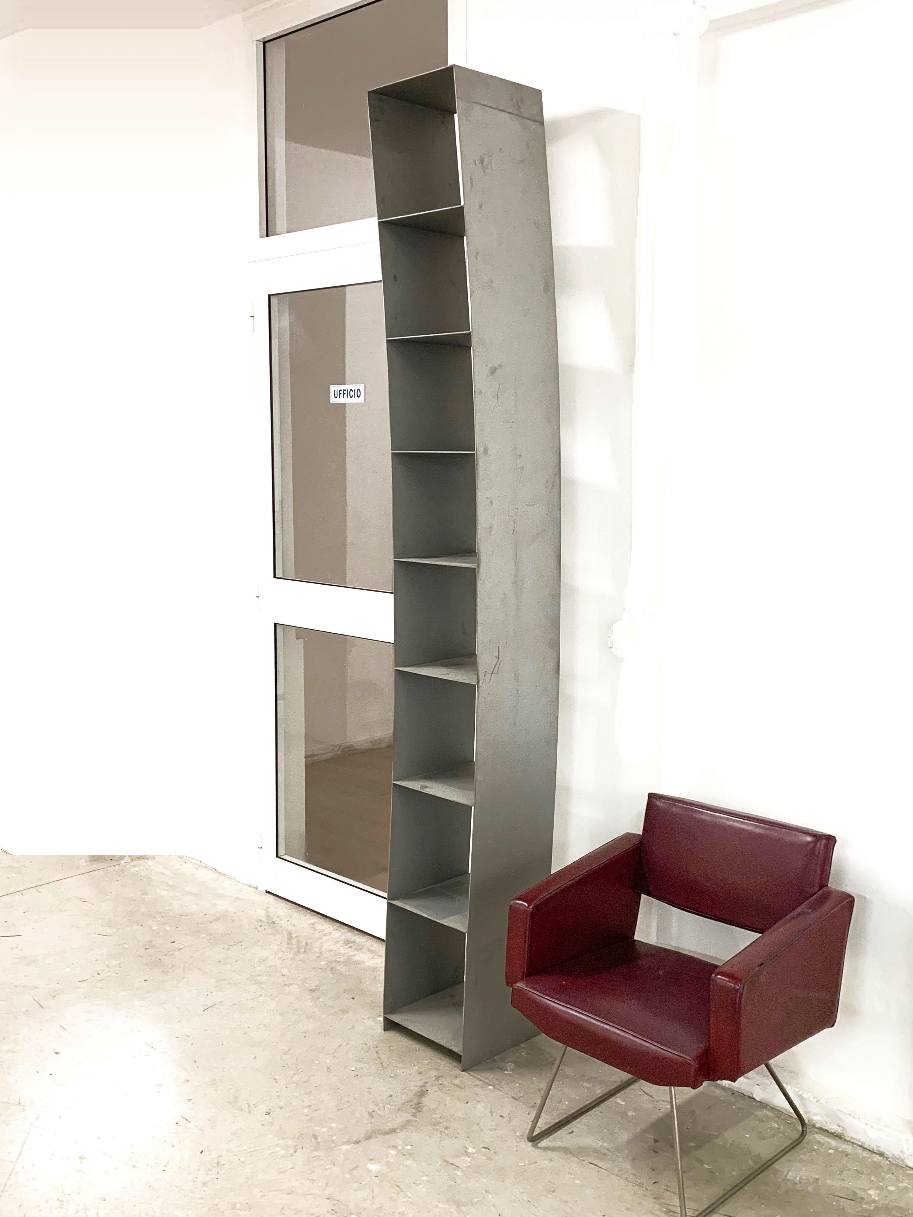 Wolfgang Laubersheimer Verspantes Library Regal Pentagon Group Bookcase Steel In Fair Condition In Roma, IT