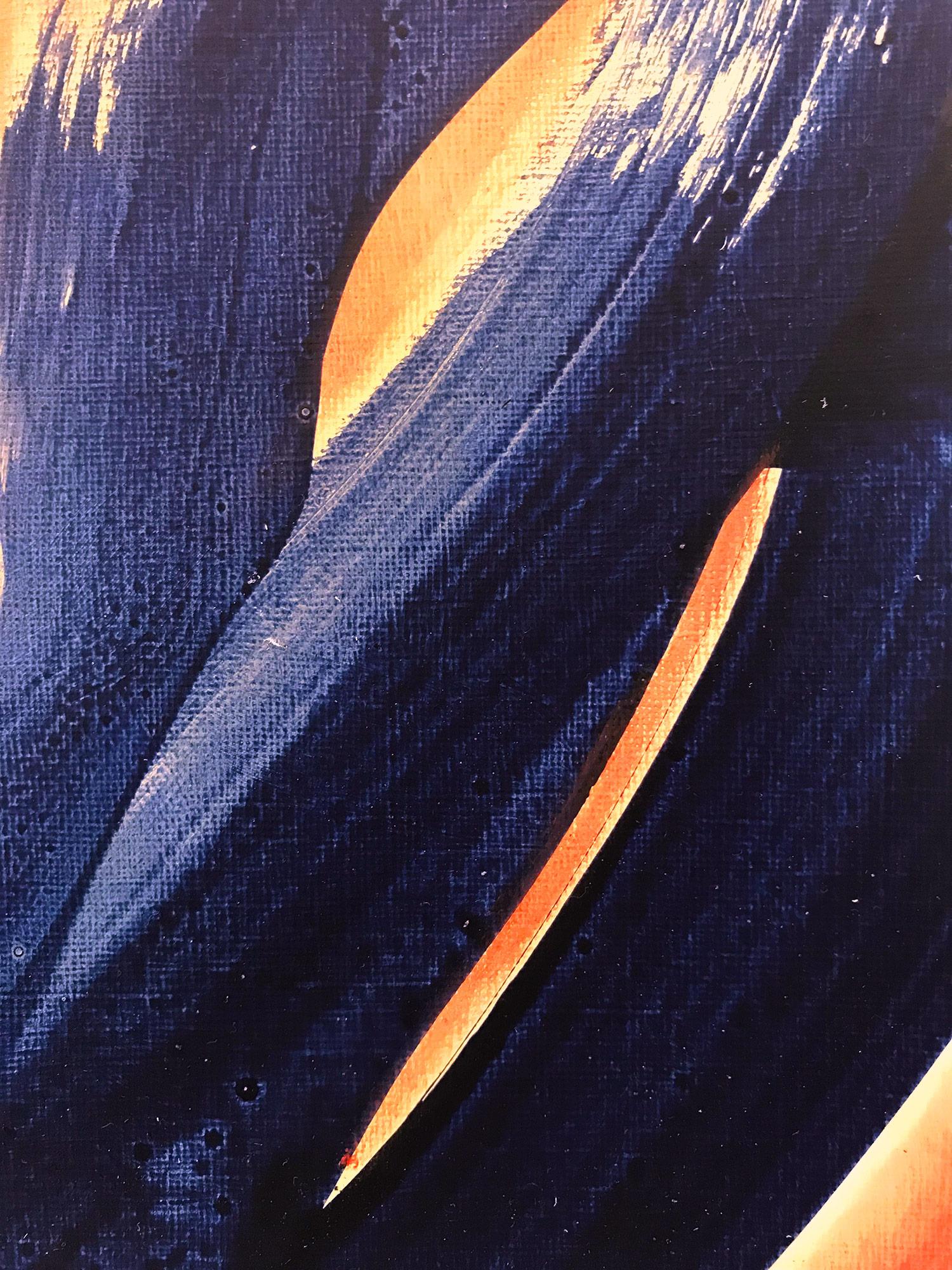 Abstraktes, gegenständliches, blaues Knotengemälde auf Papier, „Blue Knot No. 2“ im Angebot 2