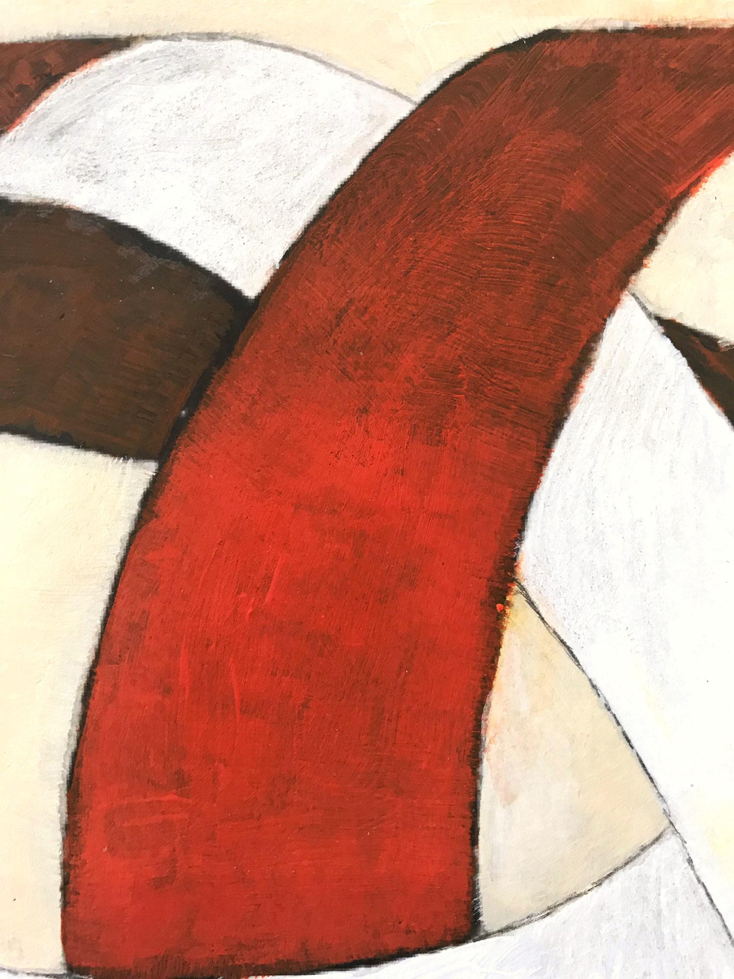 „Kinetic Knot No. 2/2“ Abstraktes, gegenständliches, gegenständliches Knotengemälde auf Papier (Weiß), Figurative Painting, von Wolfgang Leidhold