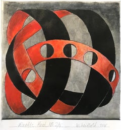 "Nudo cinético nº 2/5" Pintura abstracta representacional de nudos Obra sobre papel