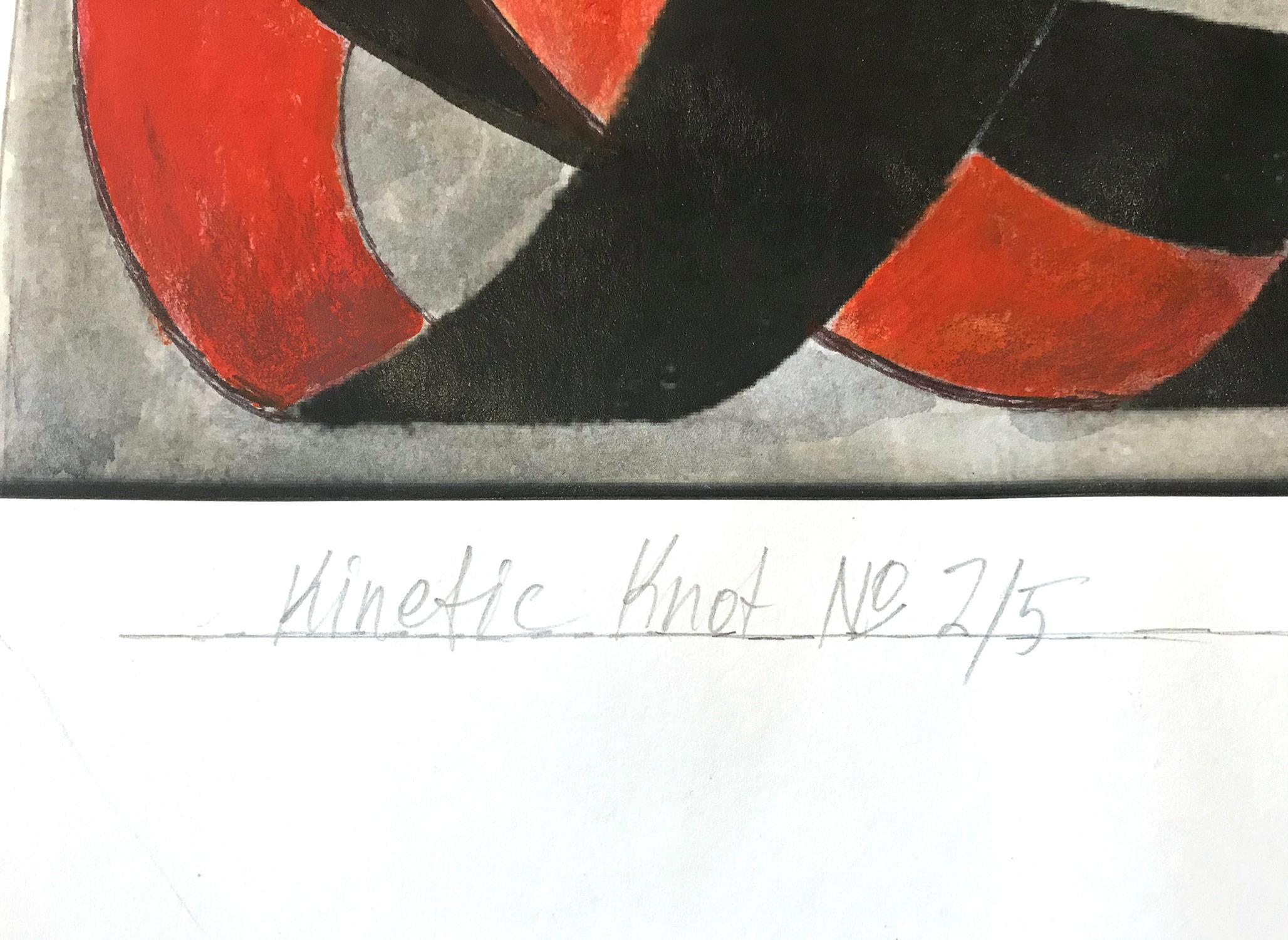 Abstraktes, gegenständliches Knotengemälde auf Papier, „Kinetic Knot No. 2/5“ im Angebot 3