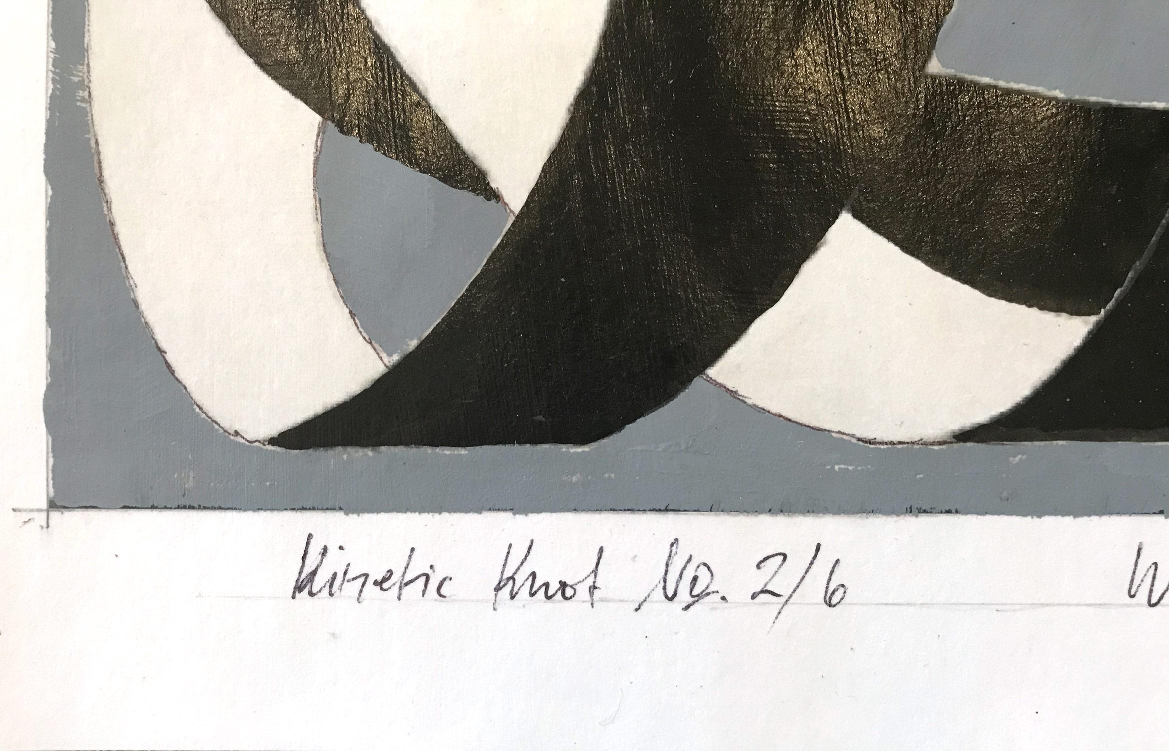 „Kinetic Knot No. 2/6“ Abstraktes, gegenständliches, gegenständliches Knotengemälde auf Papier im Angebot 3