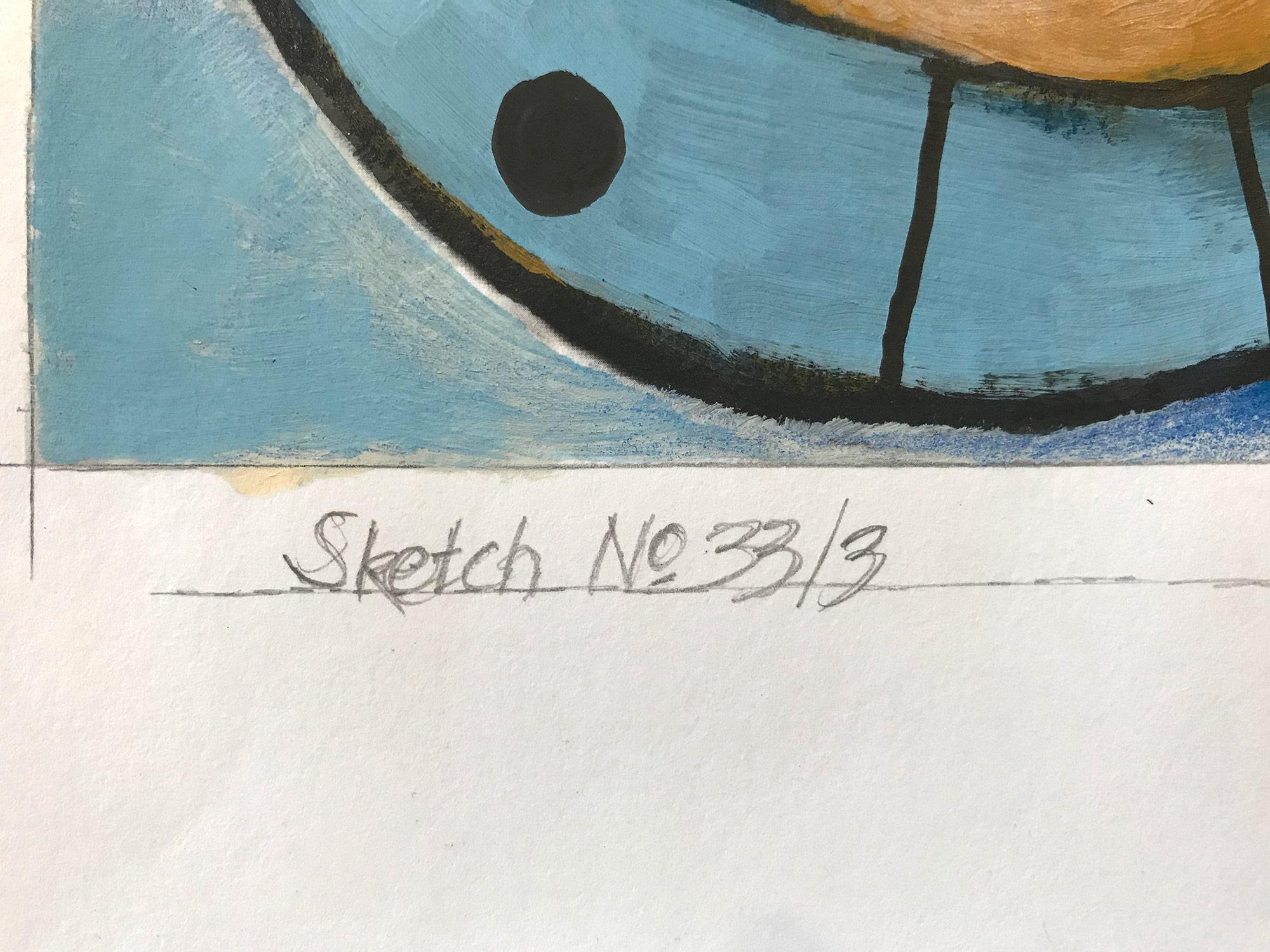 „Sketch No. 33/3“ Abstraktes, gegenständliches, kinetisches Knotengemälde auf Papier im Angebot 3