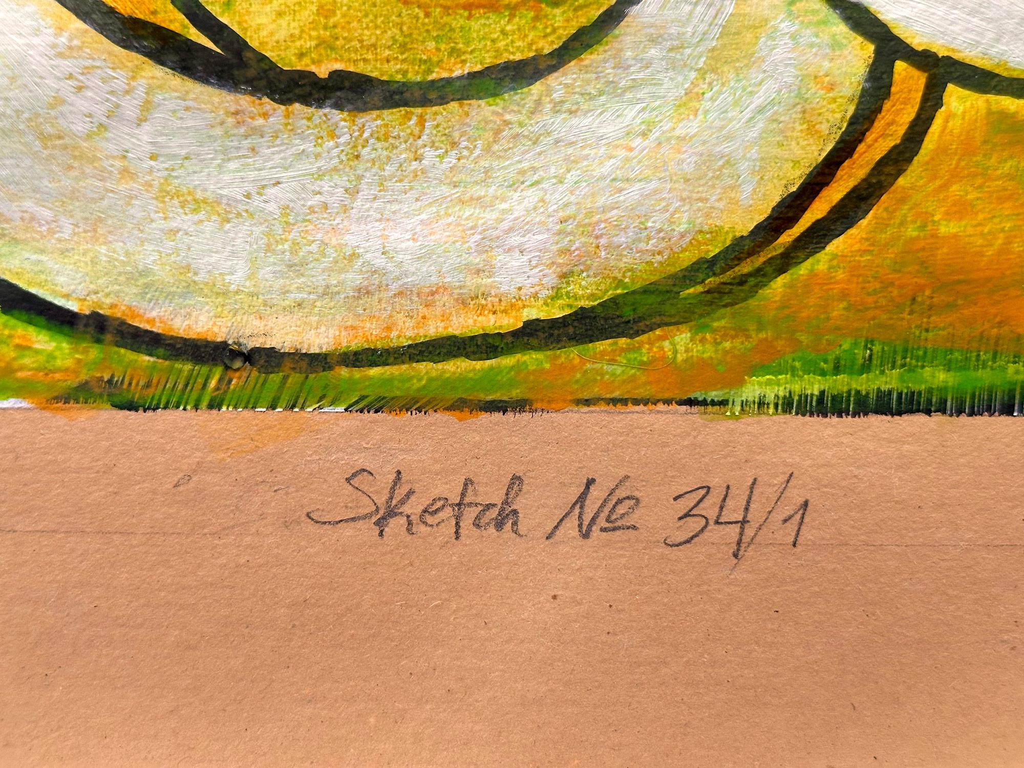 „Sketch No.34/1“ Abstraktes, gegenständliches, kinetisches Knotengemälde auf Papier im Angebot 7