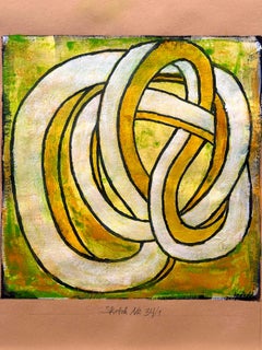 "Sketch No.34/1" Pittura astratta rappresentativa di nodi cinetici su carta