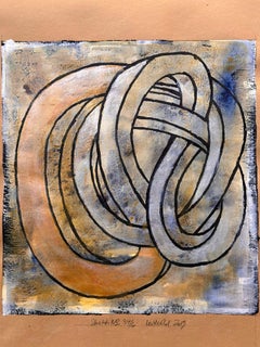 "Sketch No.34/6" Pittura astratta rappresentativa di nodi cinetici su carta