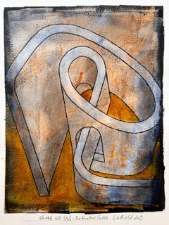 "Sketch No.35/1: The Knotted Castle" Abstract Representational Painting on Paper