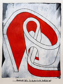 "Sketch No.35/2: The Knotted Castle" Abstract Representational Painting on Paper
