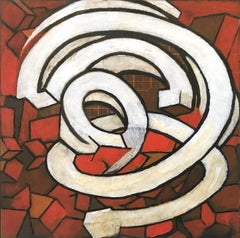 "Topologia con nodo 1/1" Pittura astratta rappresentativa di nodi su carta