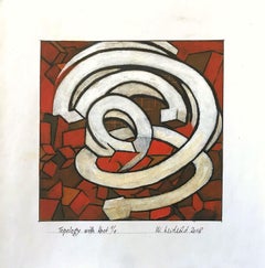 "Topology with Knot 1/1" Abstract Representational Knot Painting Work on Paper