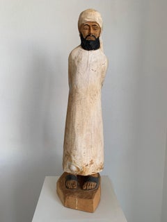 KHALID Wooden Sculpture Hand-Carved and Signed by the Artist with Gngraving