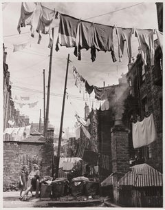 Retro Washing Strung Between the Tenements, Dundee, Scotland, 1946