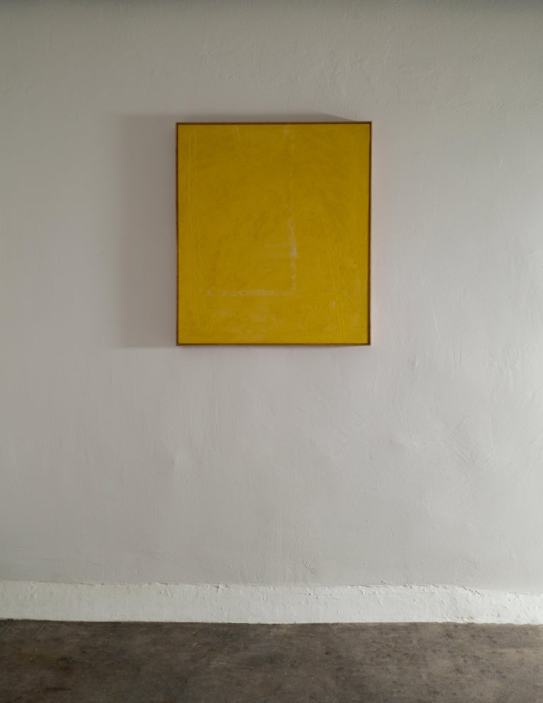 Rare oil on canvas painting by the German artist Wolfgang Voegele made in 2017. Warm yellow tone and framed in a nice oak frame. In great condition with minimal signs from use and age. 

Dimensions: H 80 cm W: 70 cm D: 4 cm.