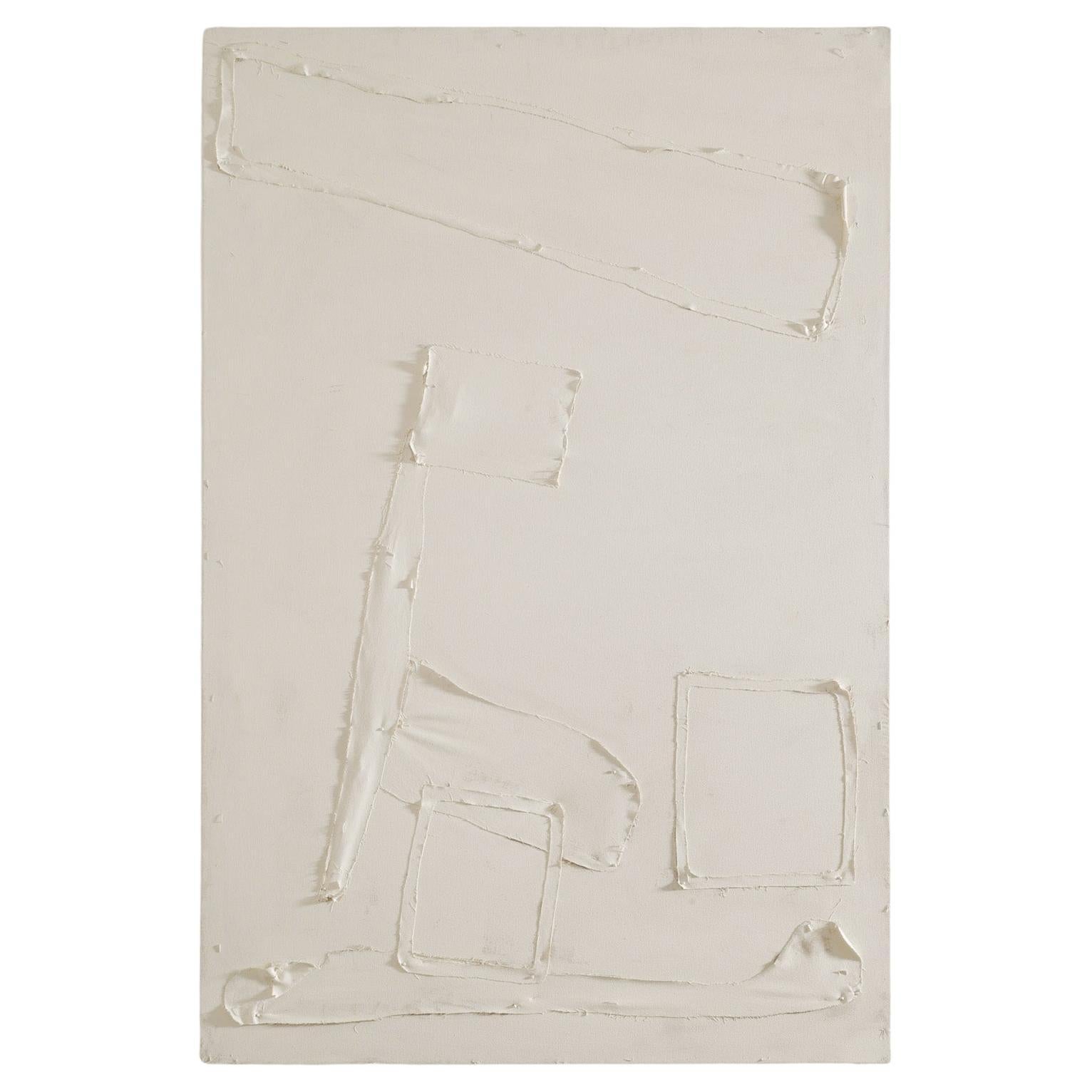 Wolfgang Voegele "Untitled" Abstract White Artwork on Canvas 60x40", 2019