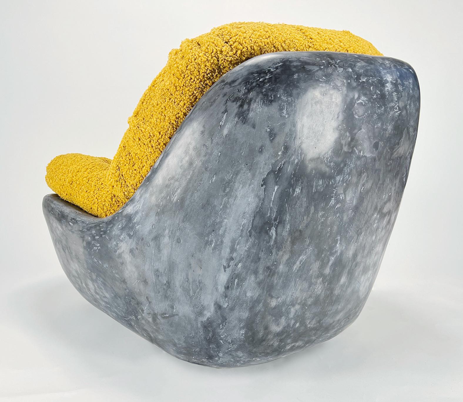 Fabric Wolfie Chair - Contemporary Plaster Chair by Artist Gabriel Anderson For Sale