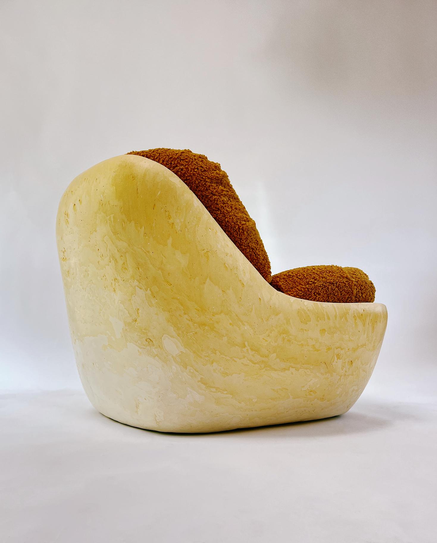 Plaster Wolfie Chair in Yellow by Dean&Dahl, REP by Tuleste Factory For Sale