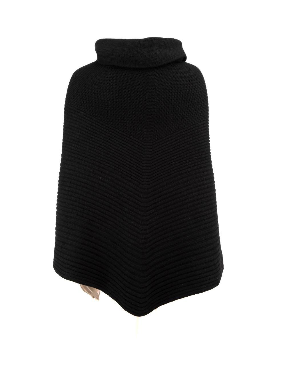 Wolford Black Wool Turtleneck Poncho Size M In Good Condition In London, GB