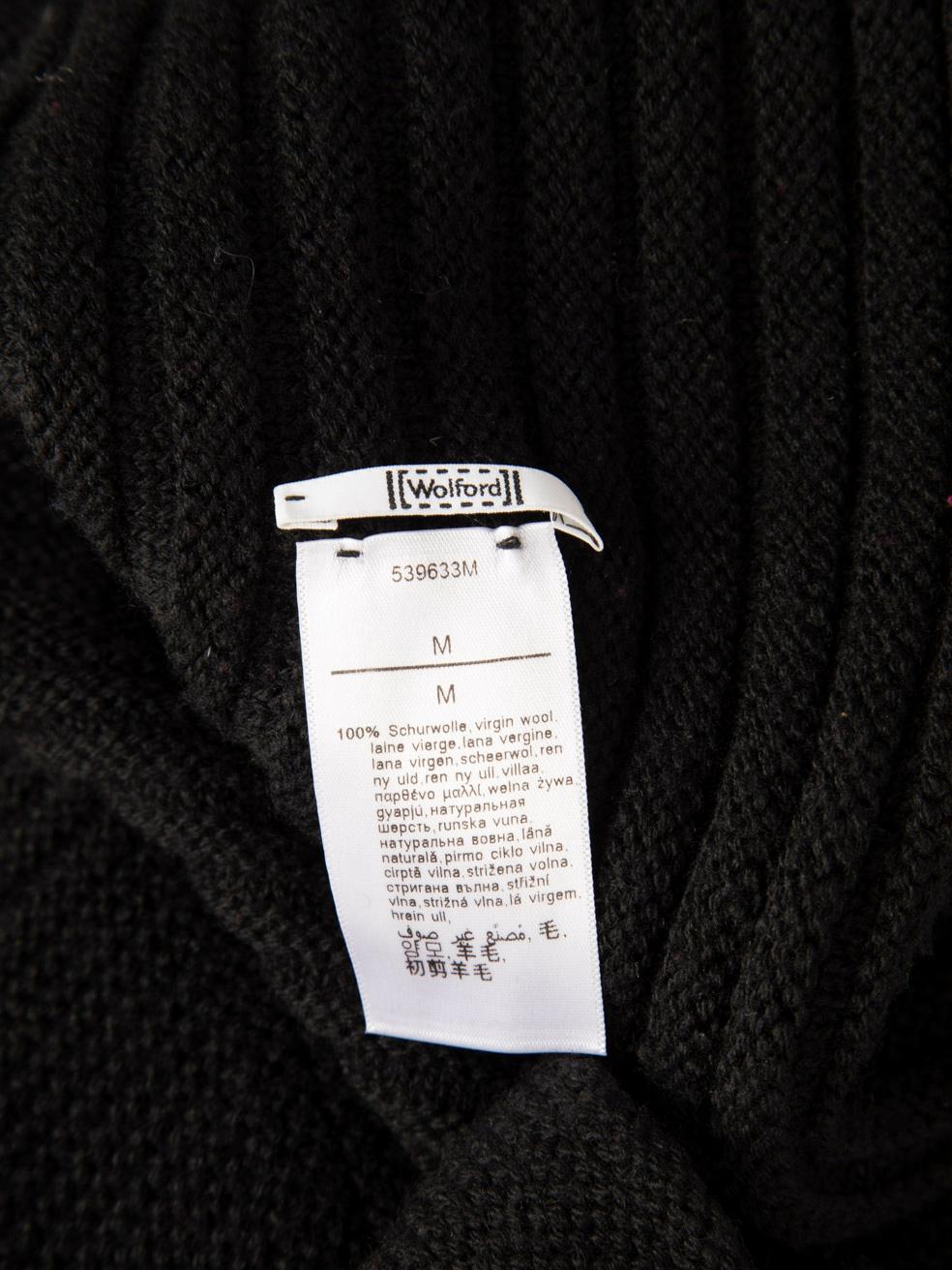 Wolford Black Wool Turtleneck Poncho Size M 1