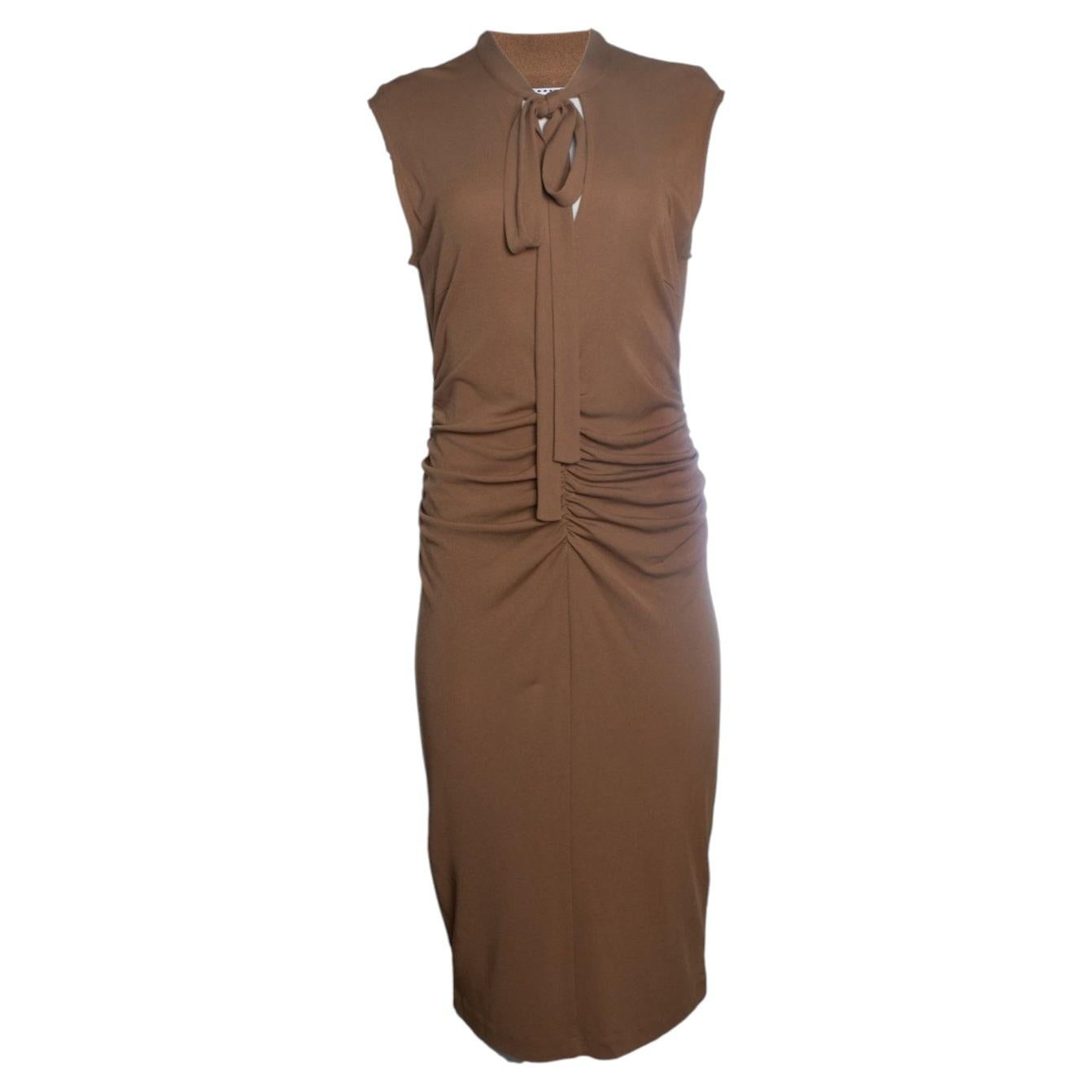 Wolford, brown draped stretch dress For Sale