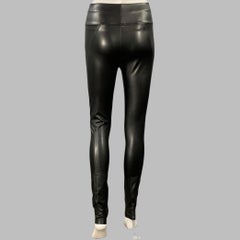WOLFORD Taglia 4 Leggings neri a vita alta in ecopelle