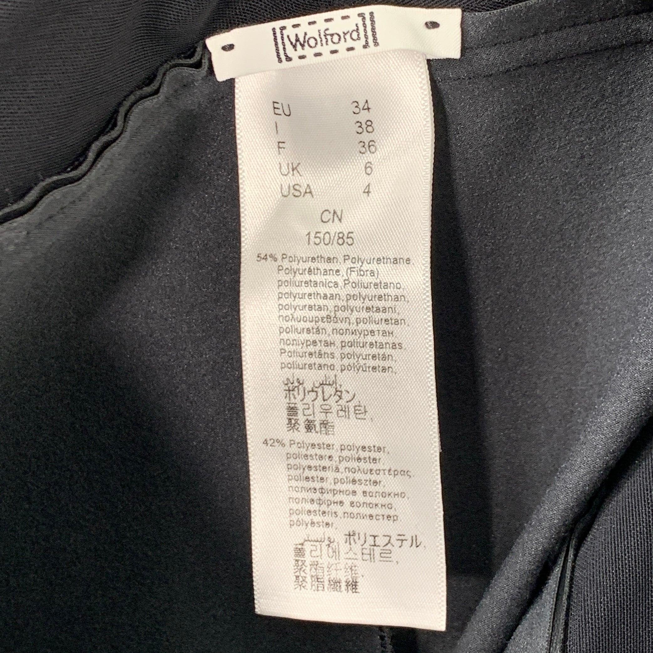WOLFORD Size 4 Black Faux Leather High Waisted Leggings In Good Condition For Sale In San Francisco, CA
