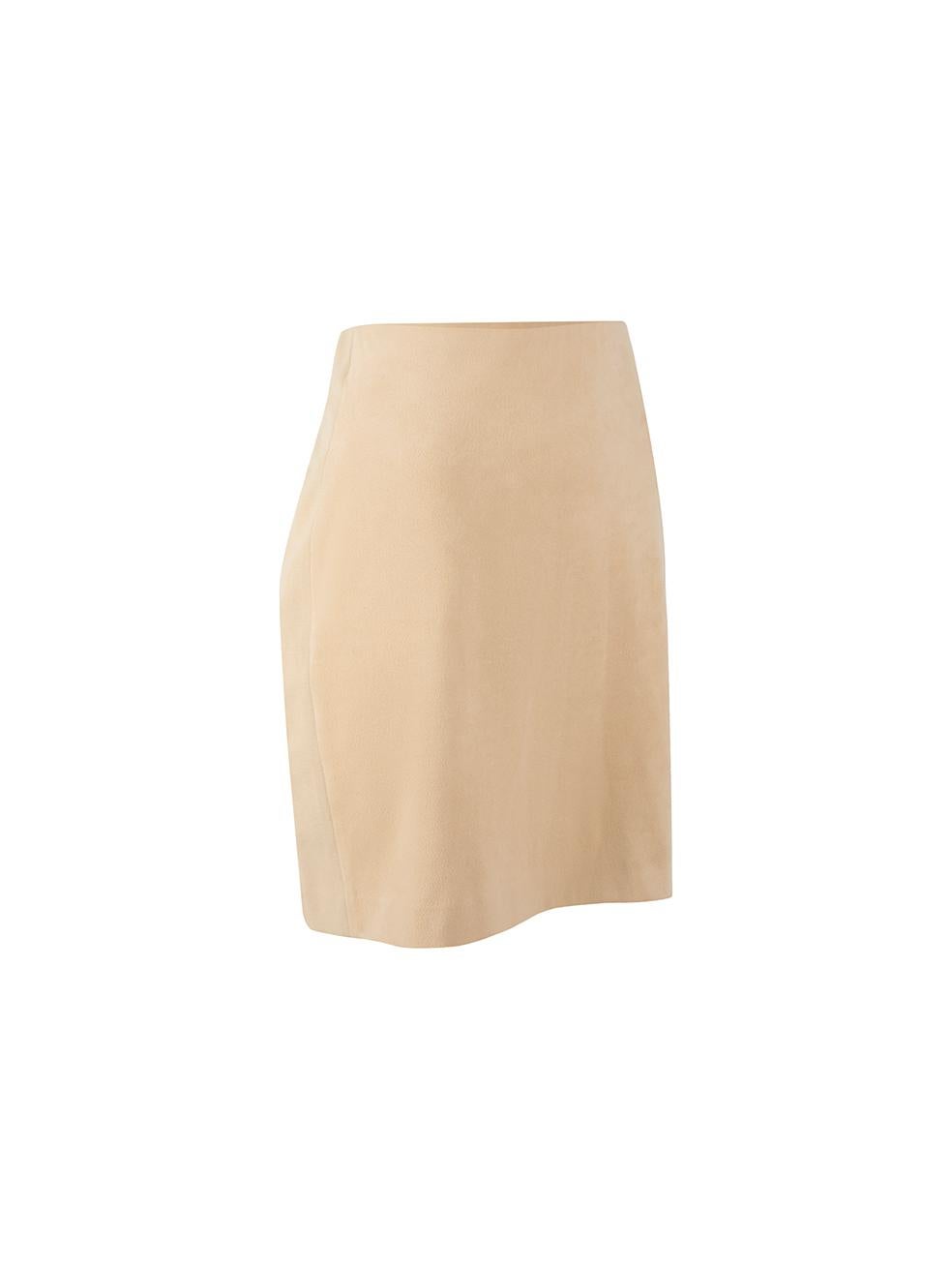 CONDITION is Very good. Minimal wear to skirt is evident. Minimal wear to the rear with small mark on this used Wolford designer resale item. 



Details


Beige

Faux suede- polyester

Mini fitted skirt

Elasticated waistband





Made in