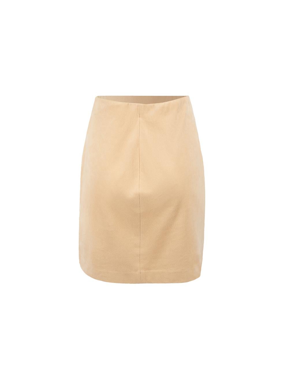 Wolford Women's Beige Faux Suede Mini Skirt In Good Condition In London, GB
