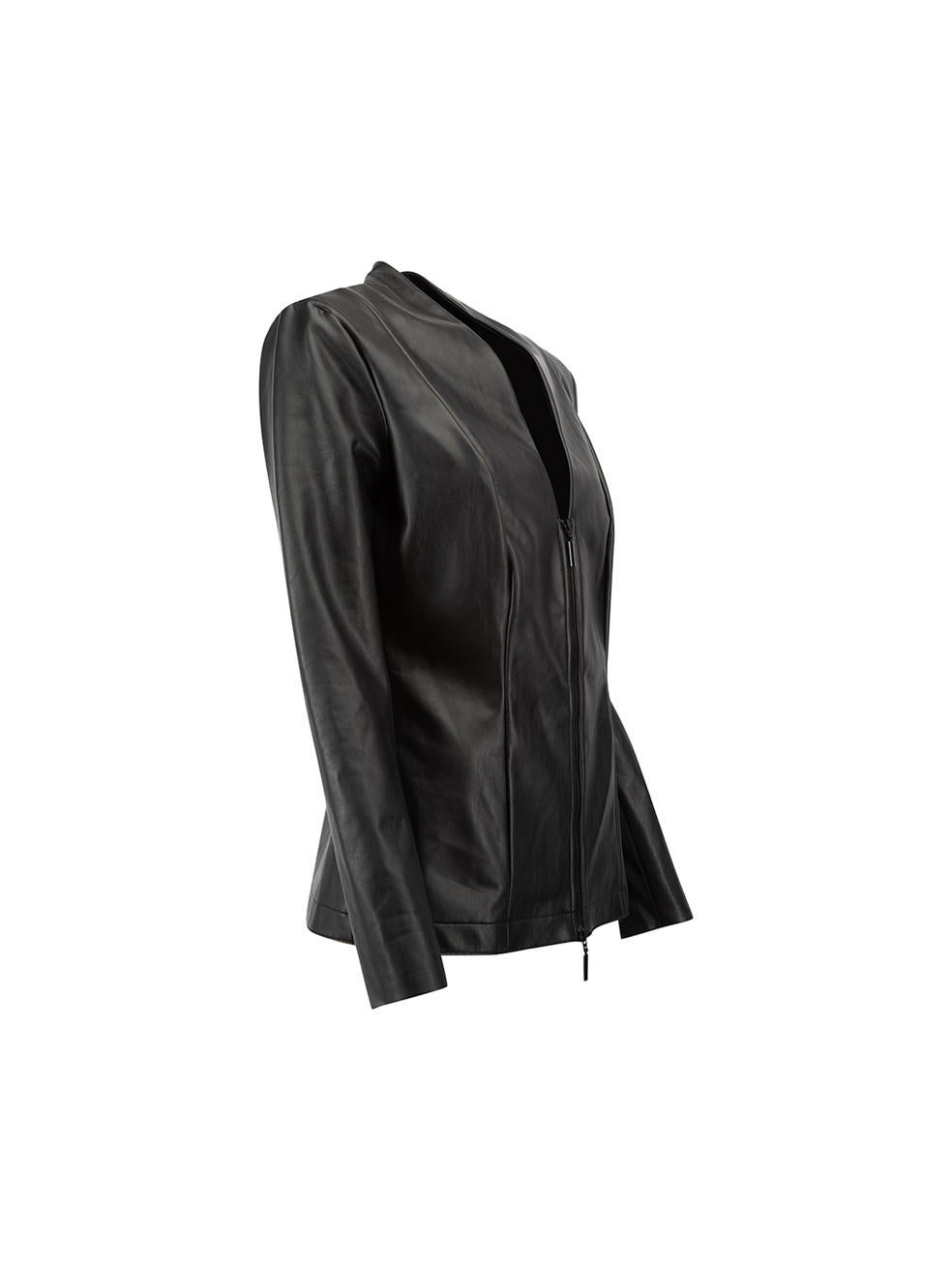 CONDITION is Very good. Hardly any visible wear to jacket is evident on this used Wolford designer resale item.



Details


Black

Faux leather

Long sleeves jacket

Front double zip closure

Sheer panel on sleeves





Composition

54%