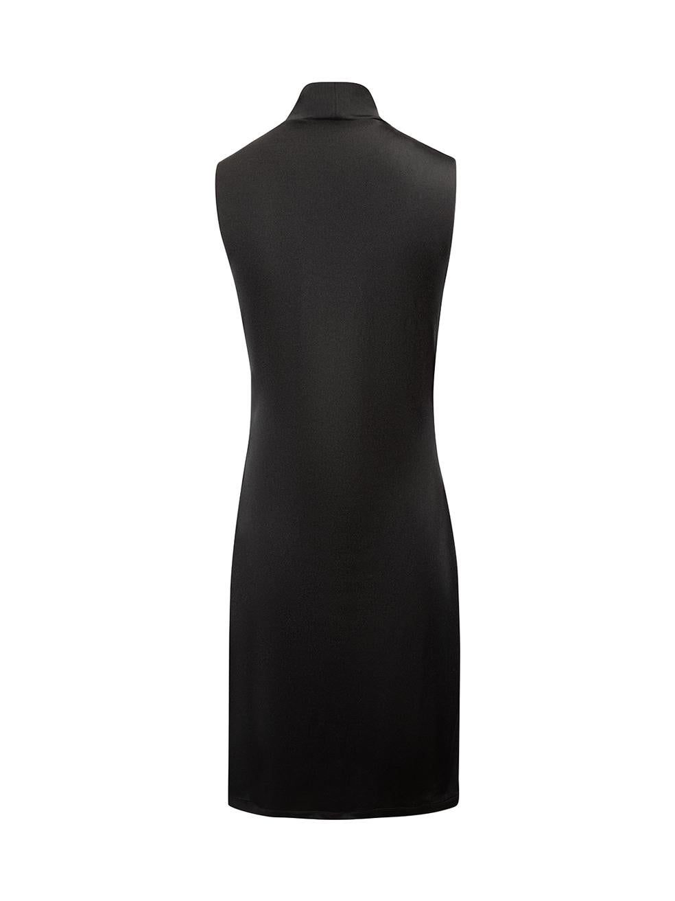 Wolford Women's Black Studs Accent Mock Neck Dress In Good Condition For Sale In London, GB