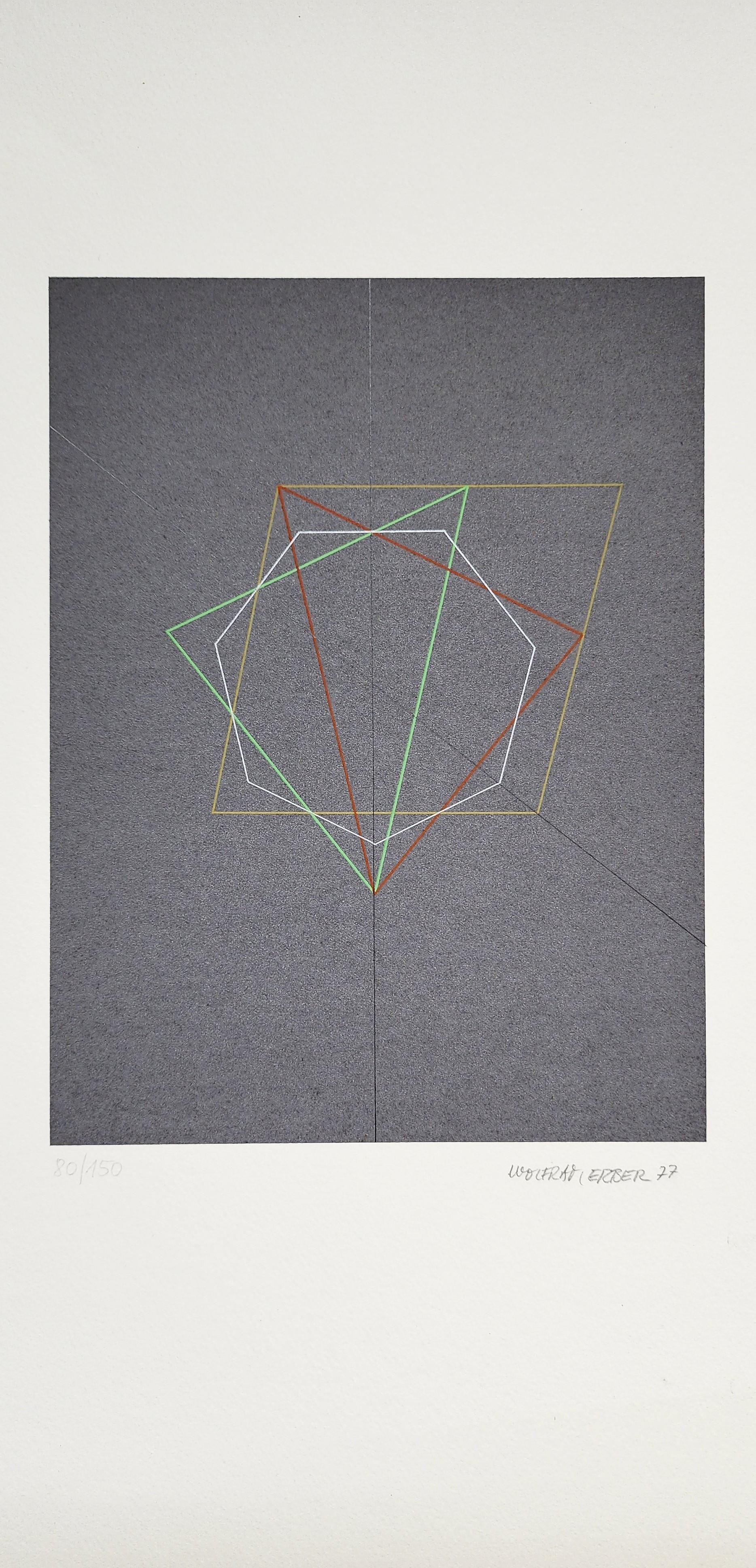 Geometrische Abstraktion ohne Titel – Print von Wolfram Erber