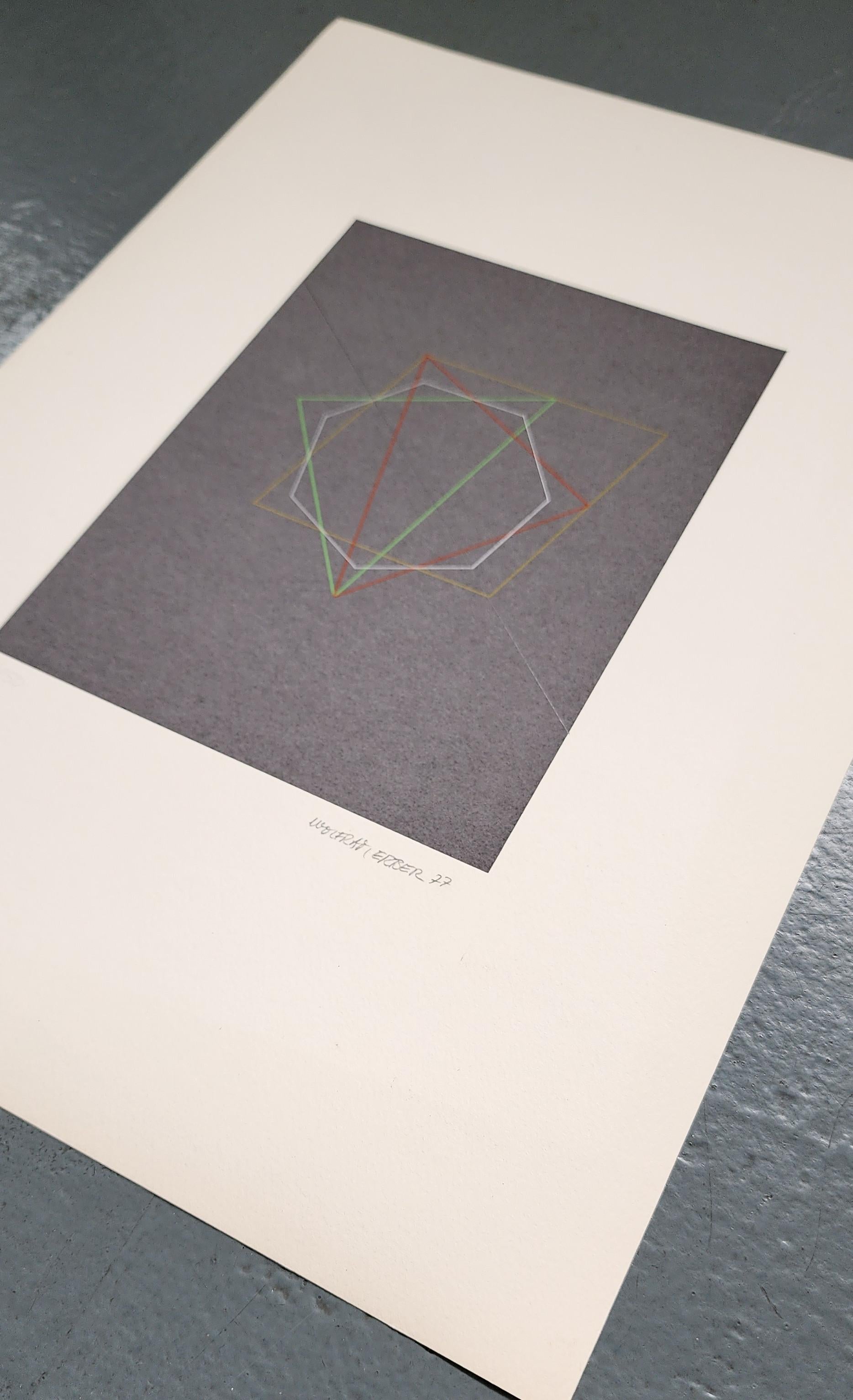 Geometrische Abstraktion ohne Titel (Grau), Abstract Print, von Wolfram Erber