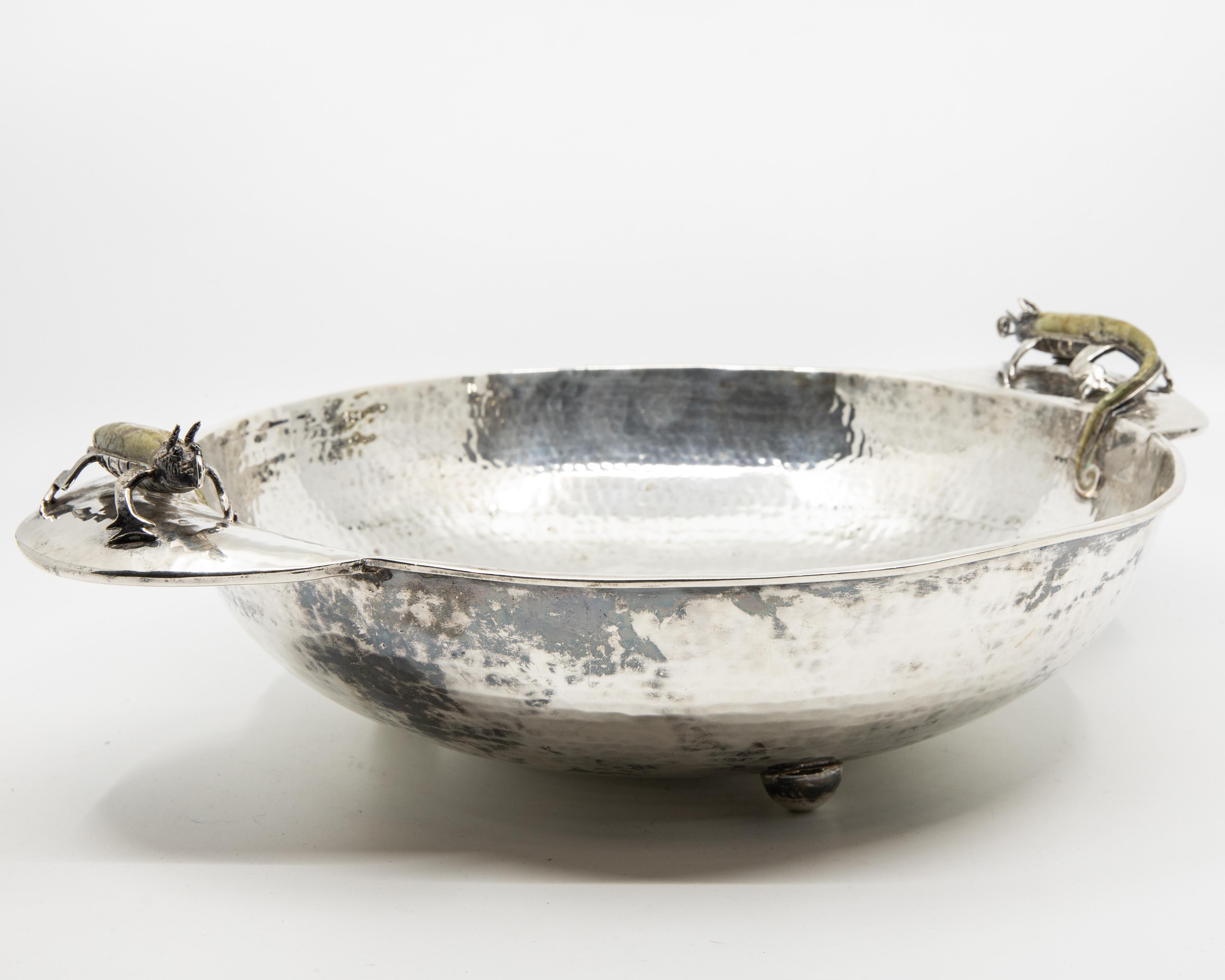 Wolmar Castillo circa 1960s Hand-Hammered Silver Plated Copper Bowl 1